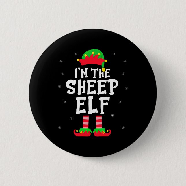 Ich bin der Schafelf Xmas Elf Schafe Bauer Matchin Button (Vorderseite)