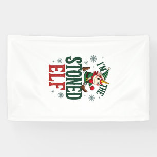 Ich bin der stoned Elf Vintage Weihnachten Dabbing Banner