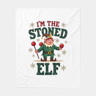 Ich bin der stoned Elf Vintage Weihnachten Dabbing Fleecedecke