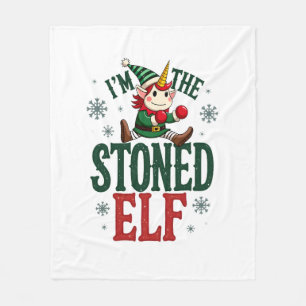 Ich bin der stoned Elf Vintage Weihnachten Dabbing Fleecedecke