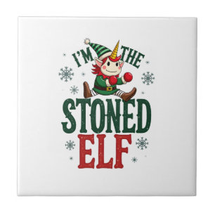 Ich bin der stoned Elf Vintage Weihnachten Dabbing Fliese