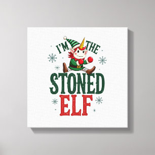 Ich bin der stoned Elf Vintage Weihnachten Dabbing Leinwanddruck