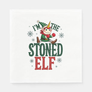 Ich bin der stoned Elf Vintage Weihnachten Dabbing Serviette