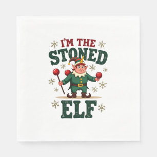 Ich bin der stoned Elf Vintage Weihnachten Dabbing Serviette