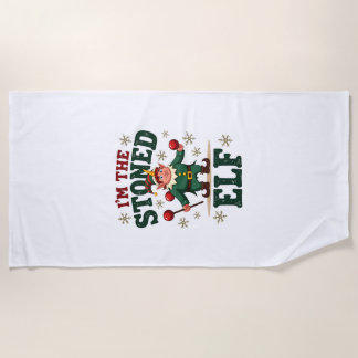 Ich bin der stoned Elf Vintage Weihnachten Dabbing Strandtuch