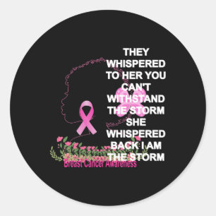 Ich bin der Storm Black Women Breast Cancer Surviv Runder Aufkleber