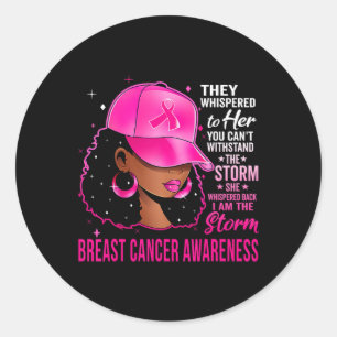 Ich bin der Storm Black Women Breast Cancer Surviv Runder Aufkleber