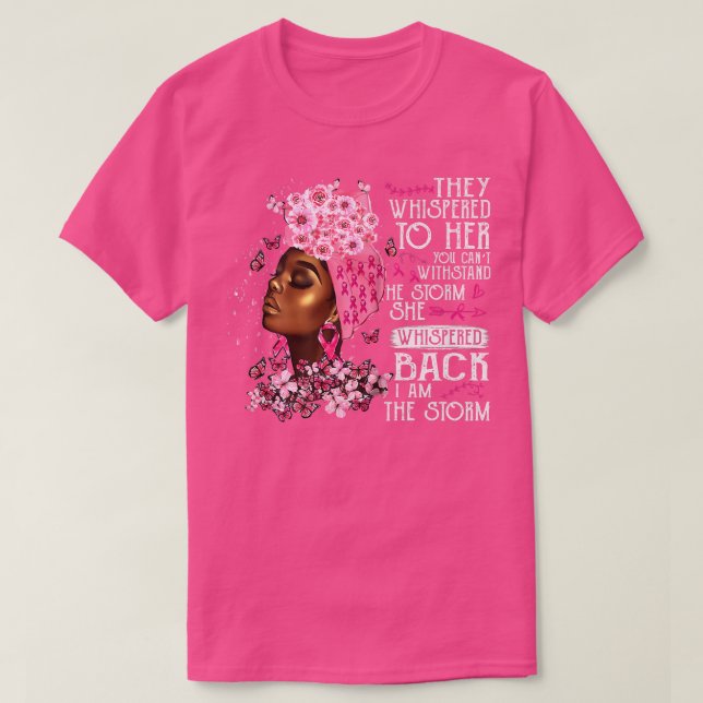 Ich bin der Storm Black Women Brustkrebs-Krieger P T-Shirt (Design vorne)