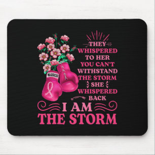 Ich bin der Storm Boxing Krieger rosa Ribbon Women Mousepad