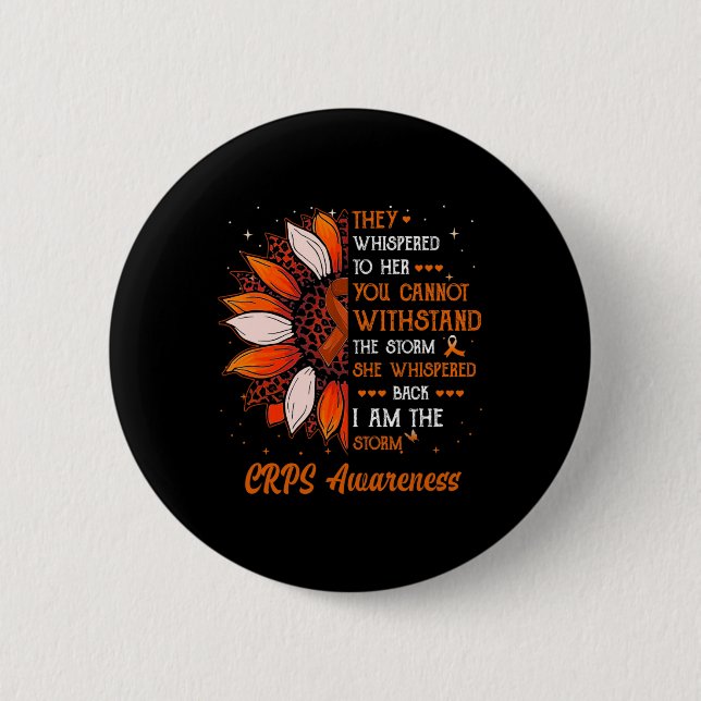 Ich bin der Storm Crps Awareness Month Warrior Ora Button (Vorderseite)
