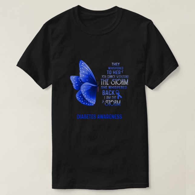 Ich bin der Sturm Diabetes-Bewusstseinsblitz T-Shirt (Design vorne)