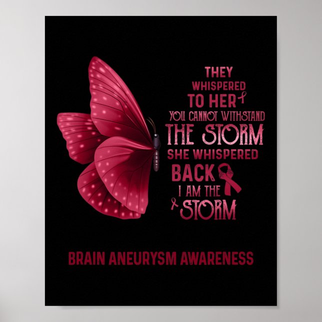 Ich bin der Sturm Gehirn Aneurysma Bewusstsein Sch Poster (Vorne)