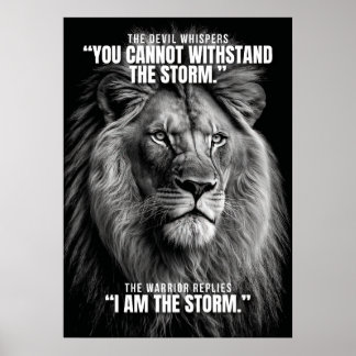 Ich bin der Sturm - Inspirierendes Zitat Poster