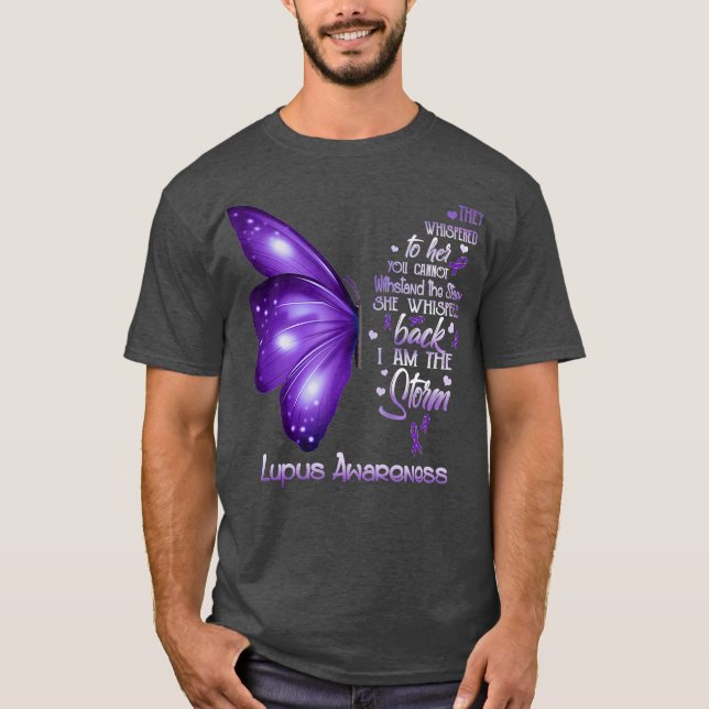 Ich bin der Sturm Lupus Awareness Butterfly T-Shirt (Vorderseite)