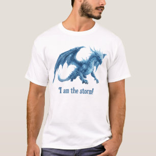 Ich bin der Sturm Majestätischer blauer Eisdrache T-Shirt