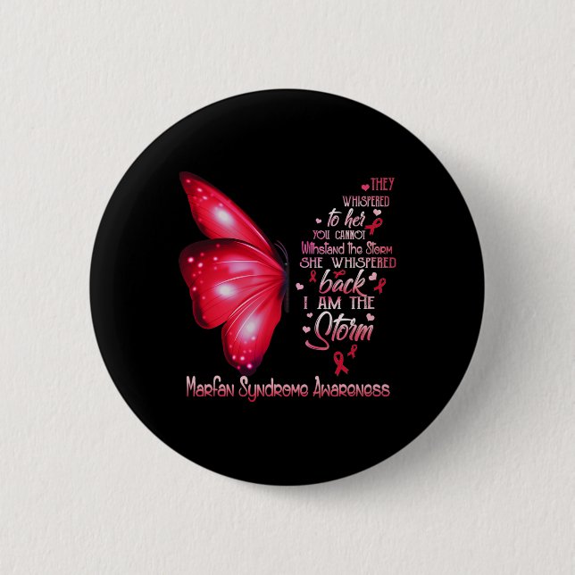 Ich bin der Sturm-Marfan-Syndrom-Butterfly Button (Vorderseite)
