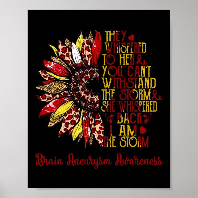 Ich bin der Sturm Sonnenblume Leopard Hirnaneurysm Poster (Vorne)