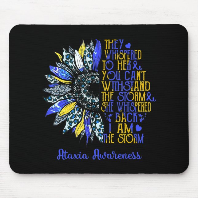Ich bin der Sturm Sonnenblumen Leopard Ataxia Krie Mousepad (Vorne)