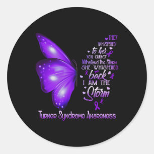 Ich bin der Sturm-Turner-Syndrom-Butterfly Runder Aufkleber