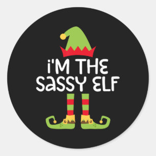 Ich bin der Sy Elf, der Weihnachtself passt Runder Aufkleber
