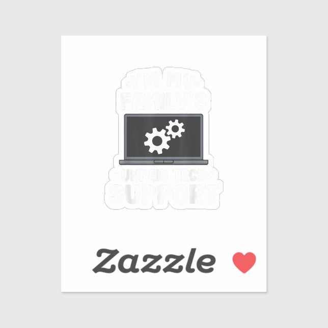 Ich bin der unbezahlte Computer des technischen Su Aufkleber (Blatt)