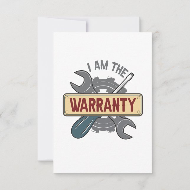 Ich bin der Warranty Funny Auto Mechanic Handyman Dankeskarte (Vorderseite)