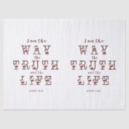 Ich bin der Weg, die Wahrheit und das Leben Typogr Seidenpapier