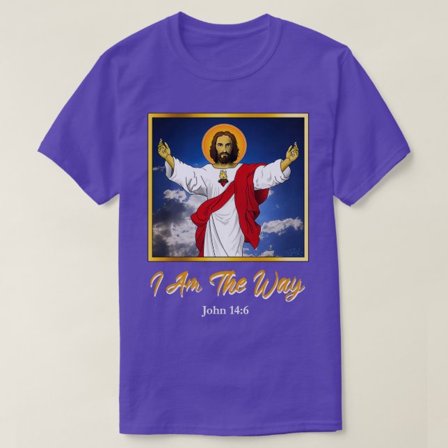 Ich bin der Weg Jesus v1 2 T-Shirt (Design vorne)