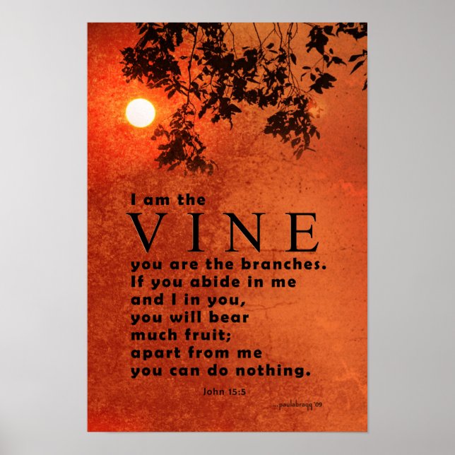 Ich bin der Wein ... (Schrift: John 15:5) Poster (Vorne)