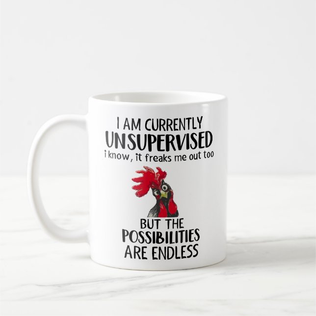 Ich bin derzeit unbeaufsichtigt - Funny Sarcastic  Kaffeetasse (Links)