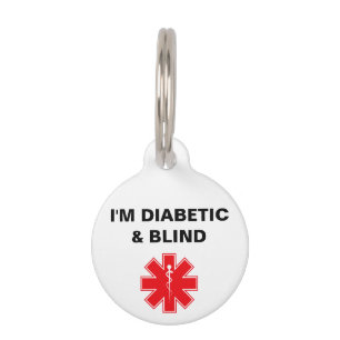 Ich bin Diabetiker und Blind Medizinischer Alarm Haustiermarke