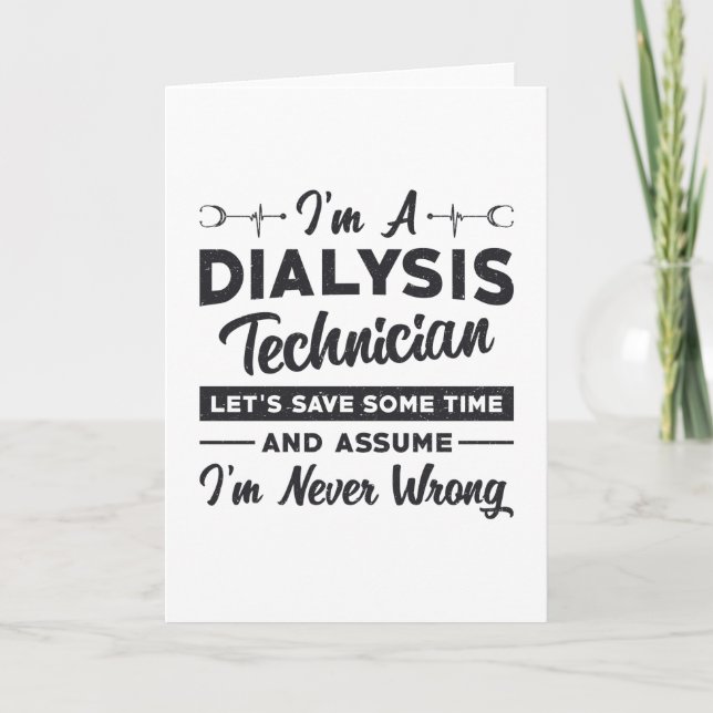 Ich bin Dialysetechniker und Nephrologie Karte (Vorderseite)