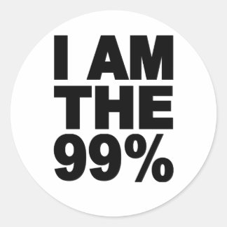 Ich bin die 99% (Occupy Wall St.) Runder Aufkleber