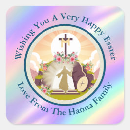 Ich bin die Auferstehung und das Leben nach der Ka Quadratischer Aufkleber