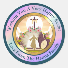 Ich bin die Auferstehung und das Leben Runder Aufkleber