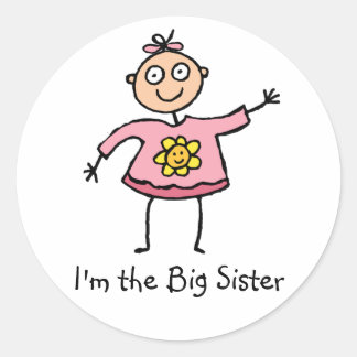 Ich bin die Big Sister-Aufkleber Runder Aufkleber