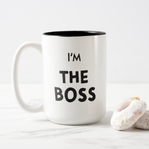 ICH BIN DIE BOSS-KAFFEE-TASSE ZWEIFARBIGE TASSE