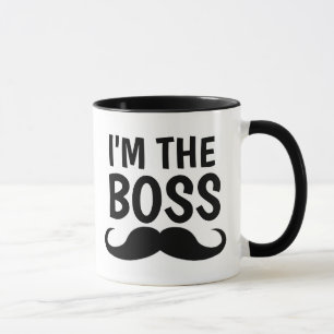ICH BIN DIE BOSS, MUSTACHE KAFFEE-TASSE TASSE