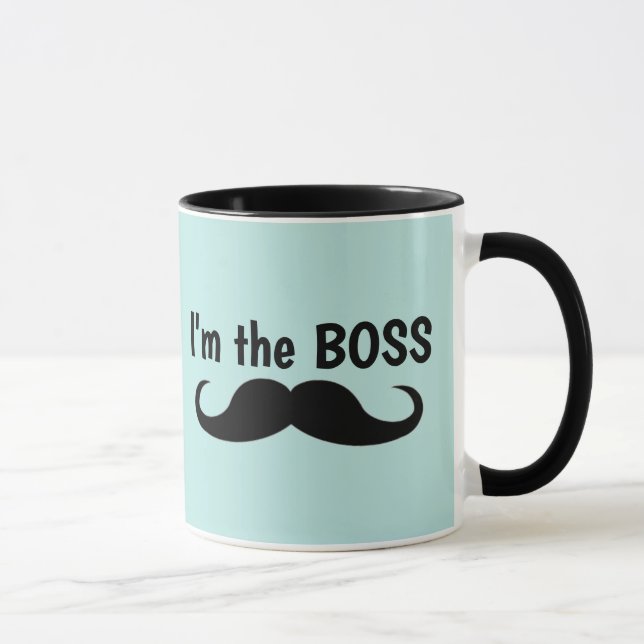 ICH BIN DIE BOSS, MUSTACHE KAFFEE-TASSE TASSE (Rechts)