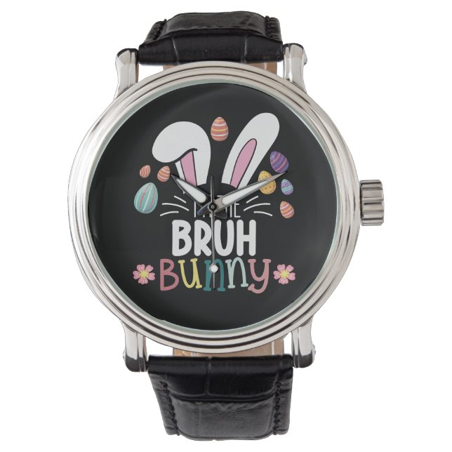 Ich bin die Bruh-Bunny-Ostern-Matching Armbanduhr (Vorderseite)