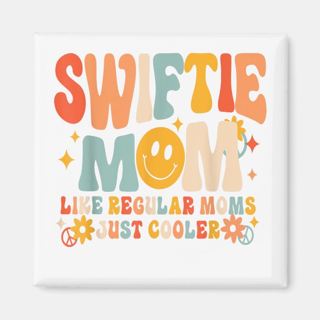 Ich bin die Coole Mama. Ich bin Retro Groovy. Magnet (Vorne)