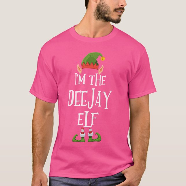 Ich bin die Deejay Elf Graphic - Funny Ugly Weihna T-Shirt (Vorderseite)