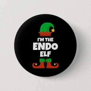 Ich bin die Endo Elf Familie Pajama Weihnachtsfest Button