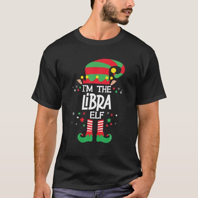 Ich bin die Familie Libra Elf, die Weihnachten pas T-Shirt (Vorderseite)