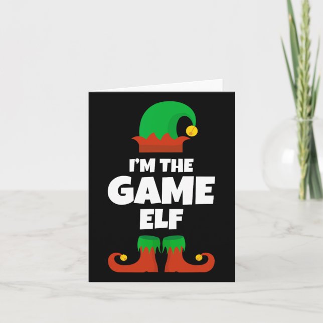 Ich bin die Familie Pajama Game Elf Weihnachtsscha Karte (Vorderseite)