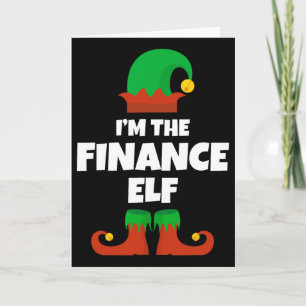 Ich bin die Finanz-Elfen-Familien-Pyjama-Weihnacht Karte
