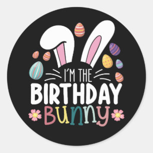 Ich bin die Geburtstagsbunny Osterfamilie, die pas Runder Aufkleber