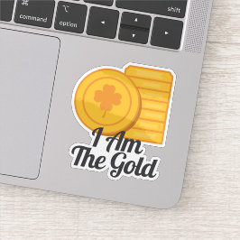 Ich bin die Gold St. Patrick's Day Goldmünzen Aufkleber