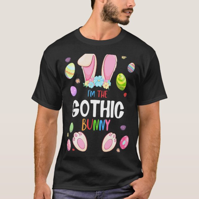Ich bin die gotische Bunny Oaster Party Matching F T-Shirt (Vorderseite)
