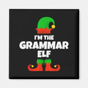 Ich bin die Grammatik-Elfen-Familien-Pyjama-Weihna Magnet